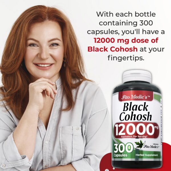 Etiqueta de botella cohosh negro suplemento herbal FITO MEDIC'S