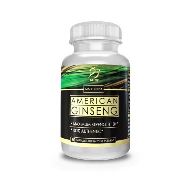 Etiqueta botella ginseng americano Actif 10 años