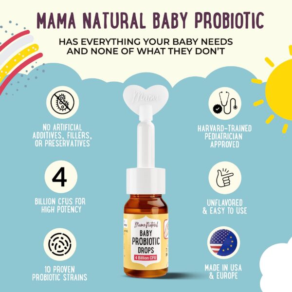 Etiqueta botella gotas probióticas prenatal Mama Natural