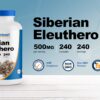 Version 1.0.0 Etiqueta y botella del suplemento Nutricost Eleuthero Siberiano
