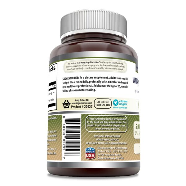 Etiqueta botella suplemento ajo 120 softgels Amazing Formulas