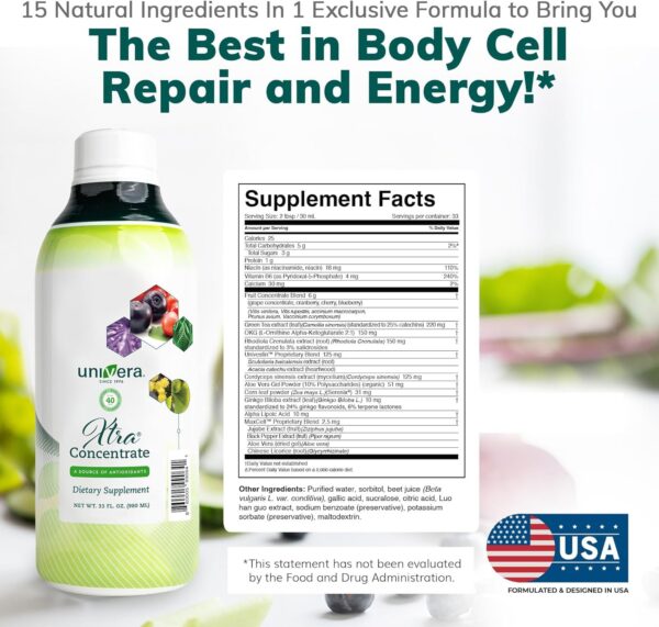 Etiqueta botella Univera Xtra Concentrate vitaminas B