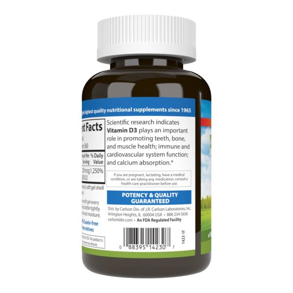 Version 1.0.0 Etiqueta botella vitamina d3 Carlson 360 cápsulas