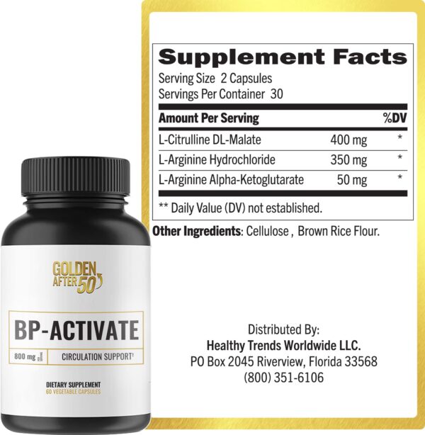Etiqueta BP-Activate con ingredientes