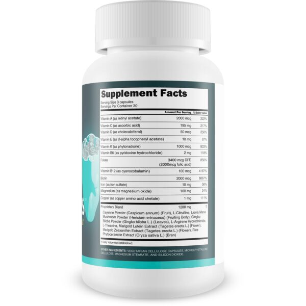 Version 1.0.0 Etiqueta Brain Memo Max Pro Plus mejora memoria y enfoque