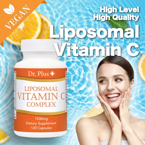 Etiqueta y caja de Vitamina C liposomal Dr.Plus