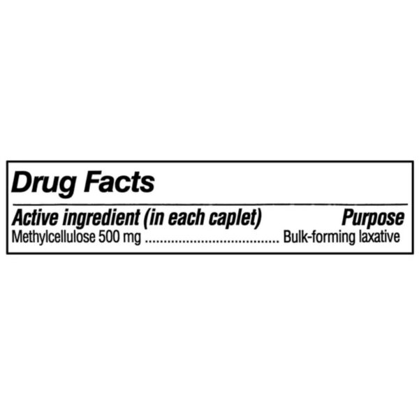 Etiqueta de caplets Equate Fiber Therapy metilcelulosa