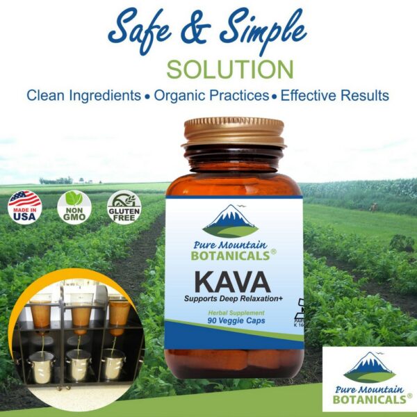 Etiqueta cápsulas kava kava vegetarianas kosher Pure Mountain Botanicals