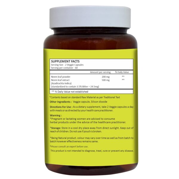 Etiqueta de cápsulas de neem Ayurvédico Herbal Hills