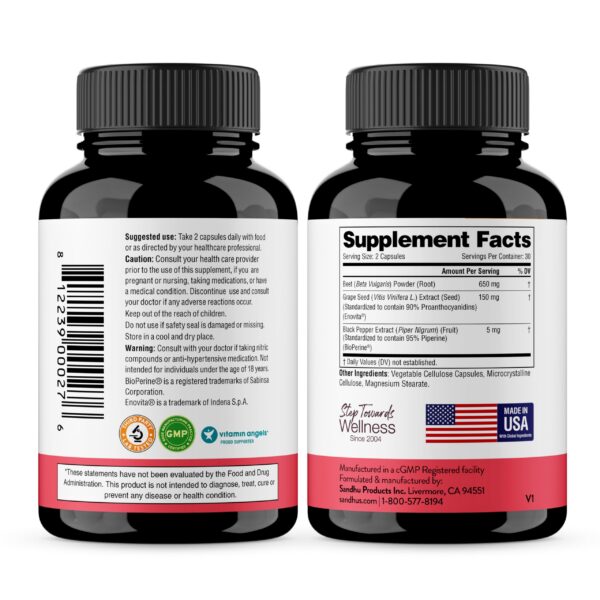 Version 1.0.0 Etiquetas cápsulas polvo remolacha Sandhu 60 cápsulas