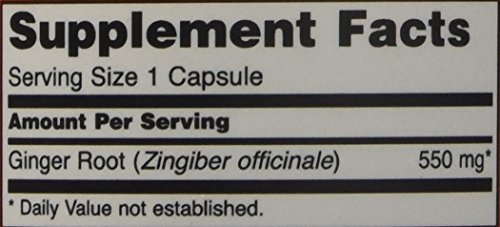 Etiqueta cápsulas raíz de jengibre NOW Foods 550 mg
