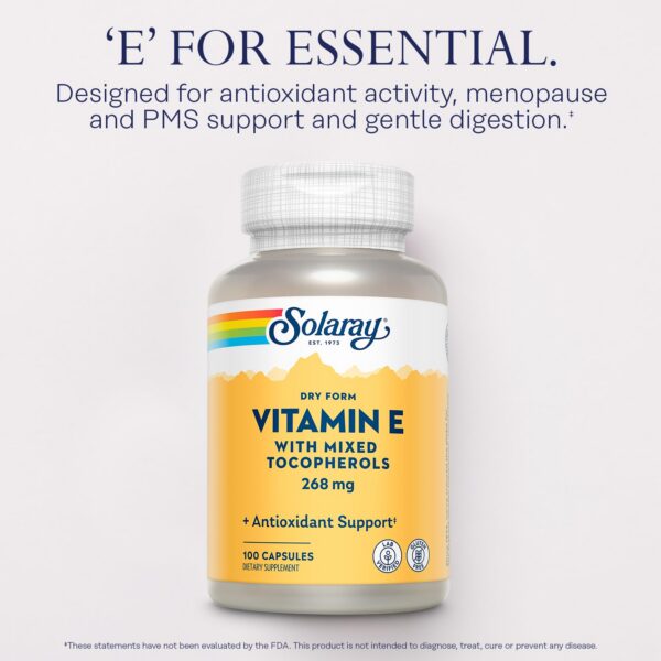 Version 1.0.0 Etiqueta cápsulas Solaray vitamina E polvo seco 400 IU natural