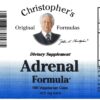 Etiqueta Christopher's Adrenal Formula para manejo natural de cortisol