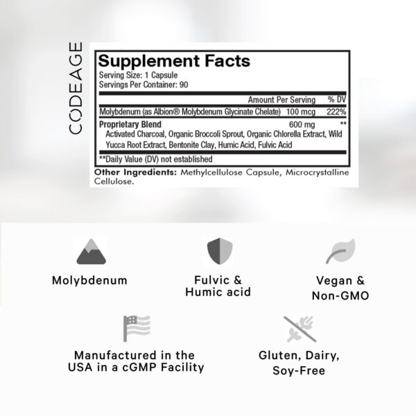 Version 1.0.0 Etiqueta Codeage Binder+ suplemento ligante