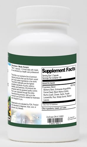 Etiqueta del complejo herbal Echinacea y ajo de TerraVita