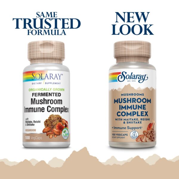 Etiqueta frontal de complejo inmunológico de hongos de Solaray