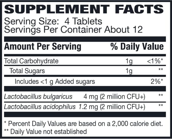 Etiqueta y contenido de Floranex suplemento probiótico