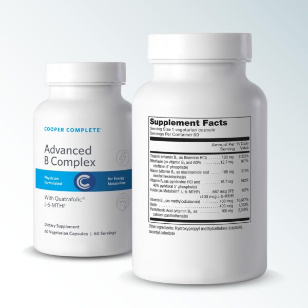 Etiqueta Cooper Complete Advanced B Complex apoyo cognitivo y energía