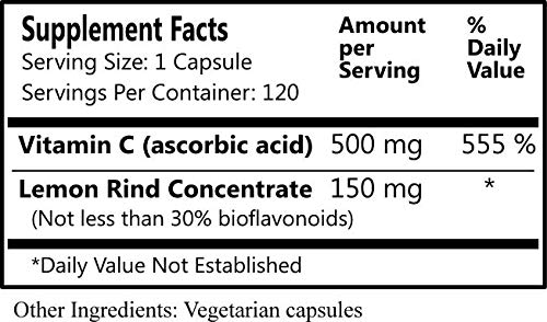 Etiqueta Daily Manufacturing Lemon C suplemento vitamina C y limón