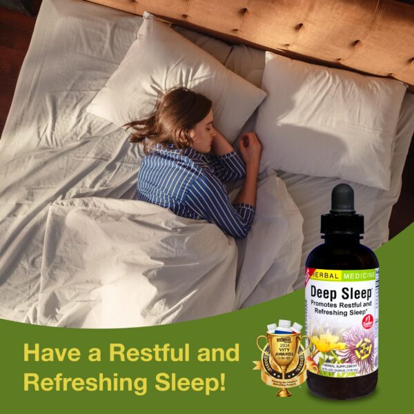Etiqueta Deep Sleep suplemento herbal natural para dormir