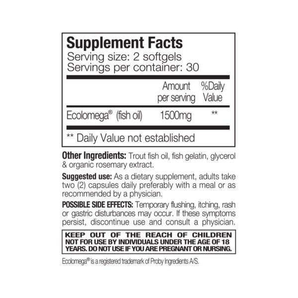 Etiqueta detallada de Paleomega Fish Oil