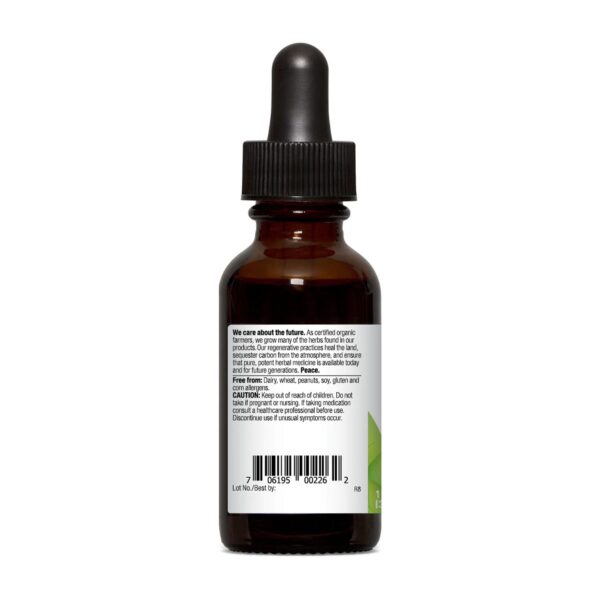 Etiqueta y detalles del suplemento de cúrcuma líquida Oregon's Wild Harvest