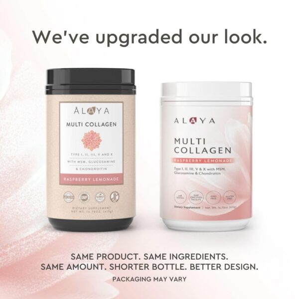 Version 1.0.0 Etiqueta y detalles suplemento multi colágeno Alaya