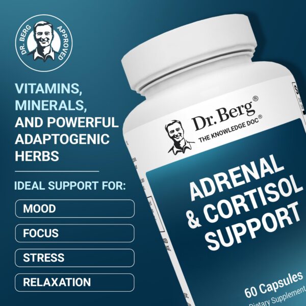 Etiqueta del producto Dr. Berg Adrenal Cortisol cápsulas