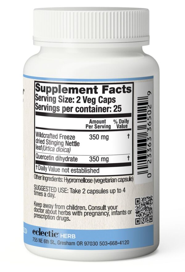Version 1.0.0 Etiqueta Eclectic Herb Cápsulas Ortiga Quercetina 90 tabletas