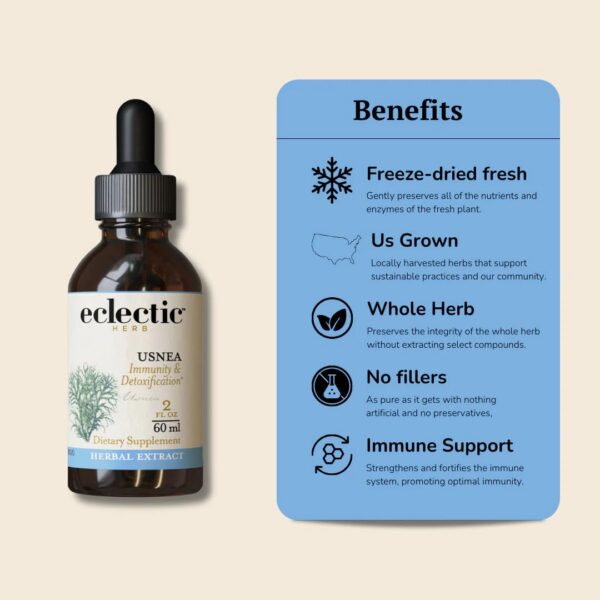 Etiqueta Eclectic Institute Usnea O suplemento herbal 2 onzas