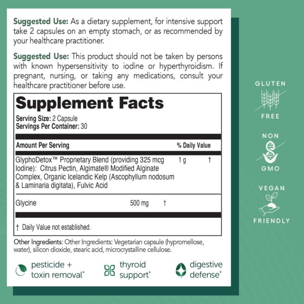 Etiqueta EcoNugenics GlyphoDetox ingredientes naturales