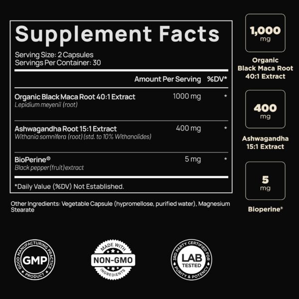 Version 1.0.0 Etiqueta producto ELMNT Maca Negra y Ashwagandha para hombres