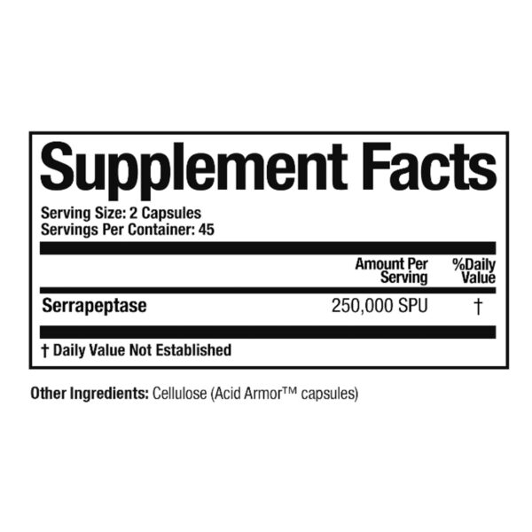 Etiqueta del empaque Serrapeptase