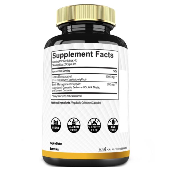 Etiqueta y empaque de Trans-Resveratrol Mecisco