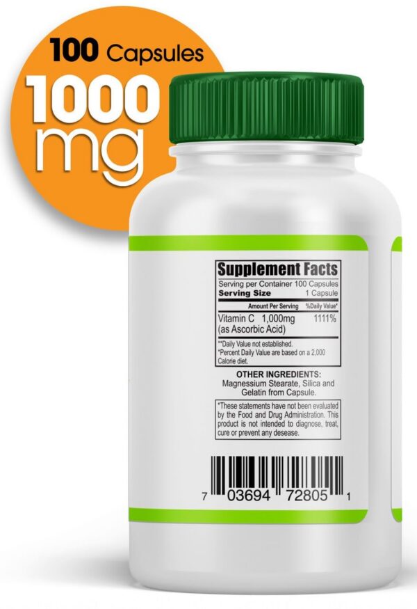 Etiqueta del envase con dosis de 1000 mg
