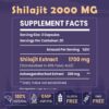 Etiqueta del envase Elikadur Shilajit 2000 mg