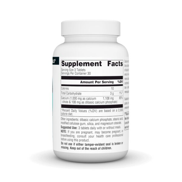 Etiqueta del envase Source Naturals Citrato de calcio