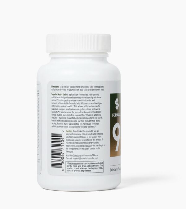 Etiqueta del envase del suplemento