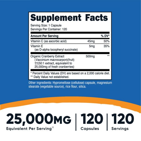 Version 1.0.0 Etiqueta extracto de arándano Nutricost 120 cápsulas