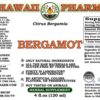 Etiqueta extracto bergamota sin alcohol Hawaii Pharm 16 oz