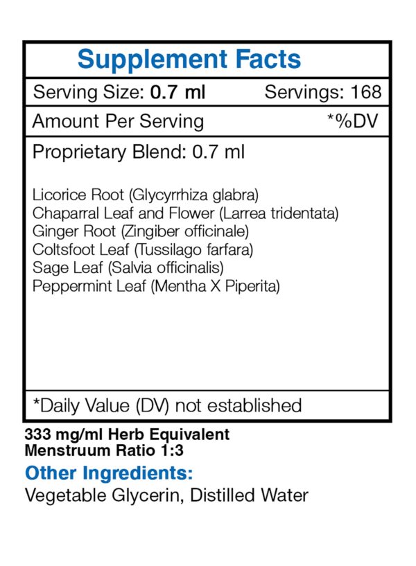 Etiqueta extracto Clearway sin alcohol hierbas mixtas