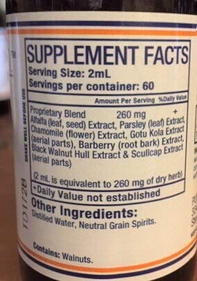 Etiqueta extracto herbal Pure Herbs B & NC-W