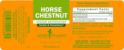 Version 1.0.0 Etiqueta de extracto líquido castaño de indias Herb Pharm