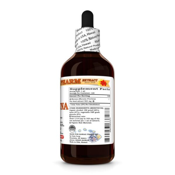 Etiqueta extracto natural Mucuna semilla seca vegano