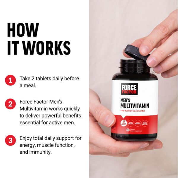 Etiqueta de Force Factor Multivitaminas para Hombres