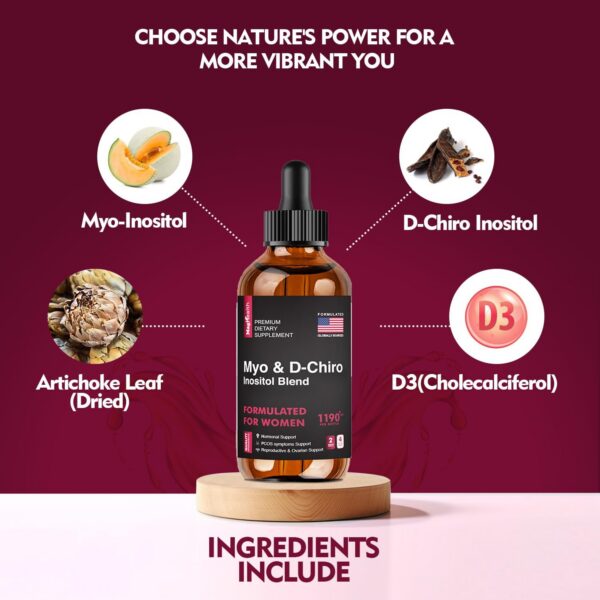 Etiqueta fórmula líquida inositol MagHealth 40:1 bienestar mujer