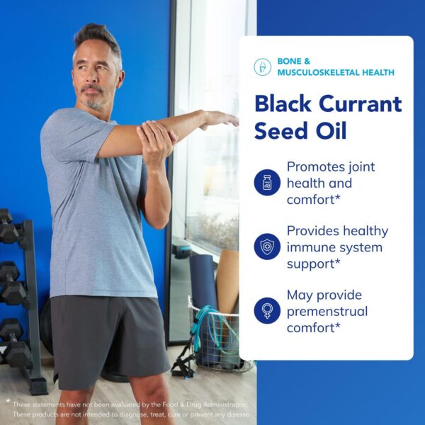 Etiqueta frontal del producto Aceite de grosella negra