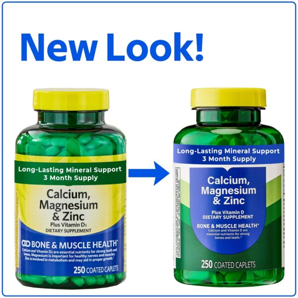 Version 1.0.0 Etiqueta del frasco con información de calcio magnesio zinc