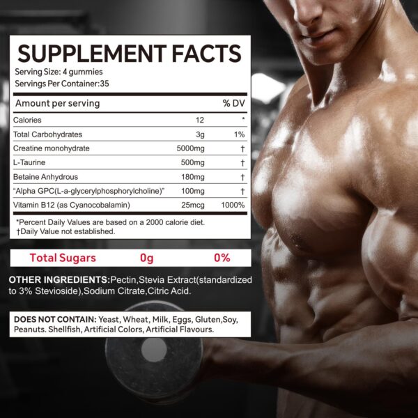 Etiqueta frontal del producto Hurdilen gomitas creatina