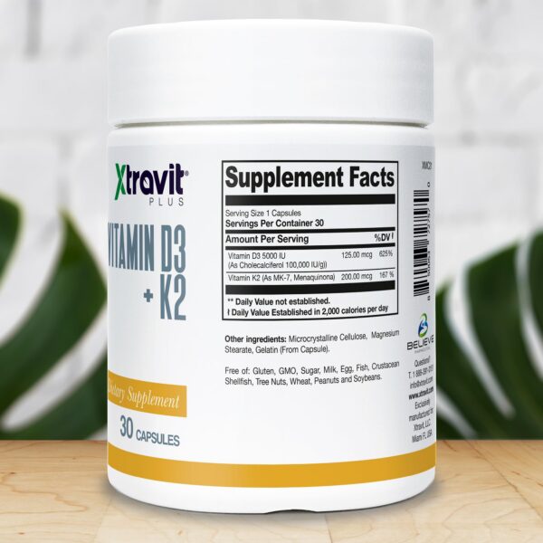 Version 1.0.0 Etiqueta del suplemento Xtravit D3+K2